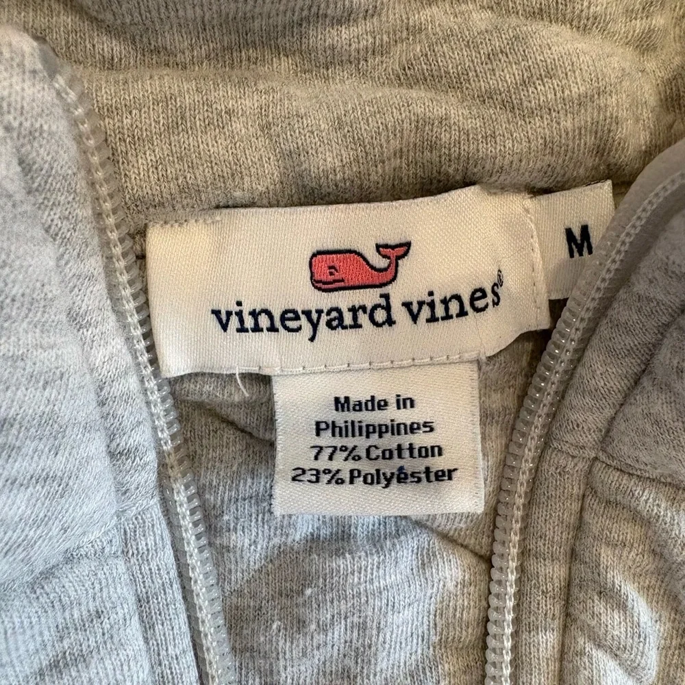 Vineyard Vines Light Gray Quilted Half-Zip Pullover - Picture 2 of 5